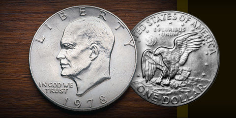 Set 4 Monedas Dolar Eisenhower (Ungimmicked)